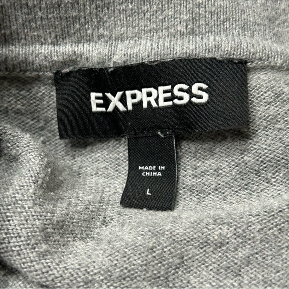 Express Gray Geometric Polo Shirt - Picture 3 of 7